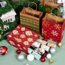 24 PCS Christmas Kraft Bags Holiday Paper Goody Gift Bags with Handles for Xmas Gifts Wrapping Party