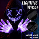 Purple Led Scary Mask And Gloves