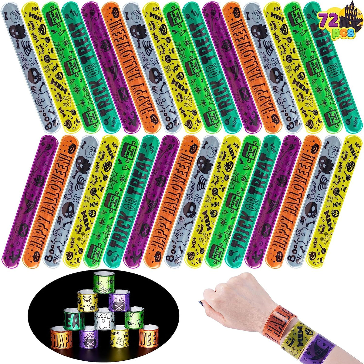Lot de 50 feuilles de tatouages temporaires d'Halloween pour la famille, motif citrouille Lot de 50 feuilles de tatouages temporaires d'Halloween pour la famille, motif citrouille