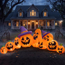 Joiedomi 12.5 Ft Inflatable Halloween Pumpkin Set with Witch Hat & LED Lights