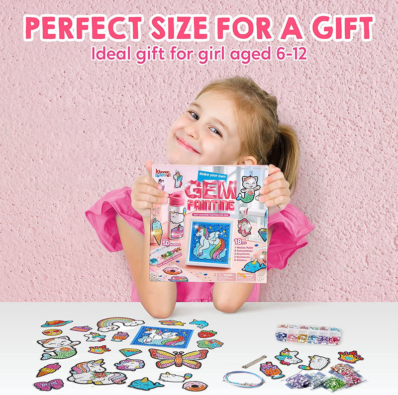 Gem Art, Kids Diamond Painting Kit-Big 5D Gem, Arts and Crafts for Girls  Ages 4-12, Create Your Own Magical Stickers and Suncatchers - Diamond Art