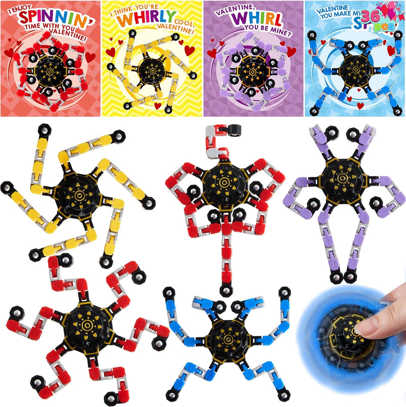 JOYIN 36 Packs Valentine's Day Gift Cards with Fidgets Spinners