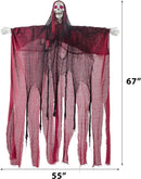 5.6 ft Spooky Hanging Skeleton (Red)