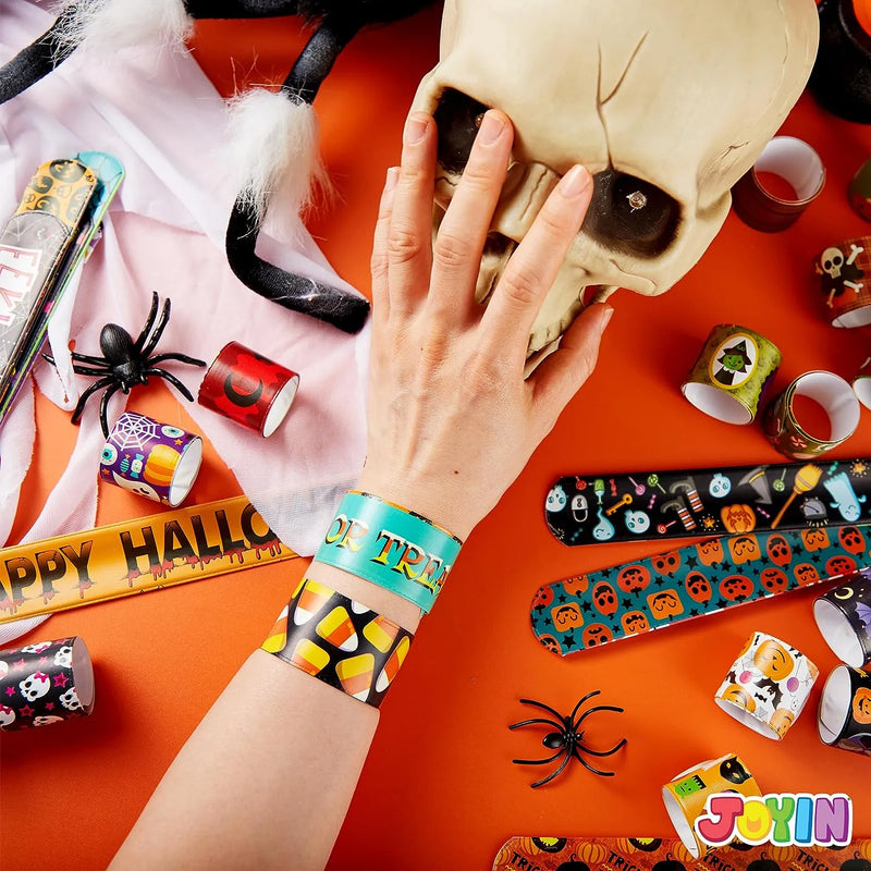 Halloween Themed Slap Bracelets, 72 Pcs