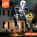 JOYIN 8.5ft Halloween Inflatable Skeleton with LED Pumpkin – Outdoor Yard Decoration