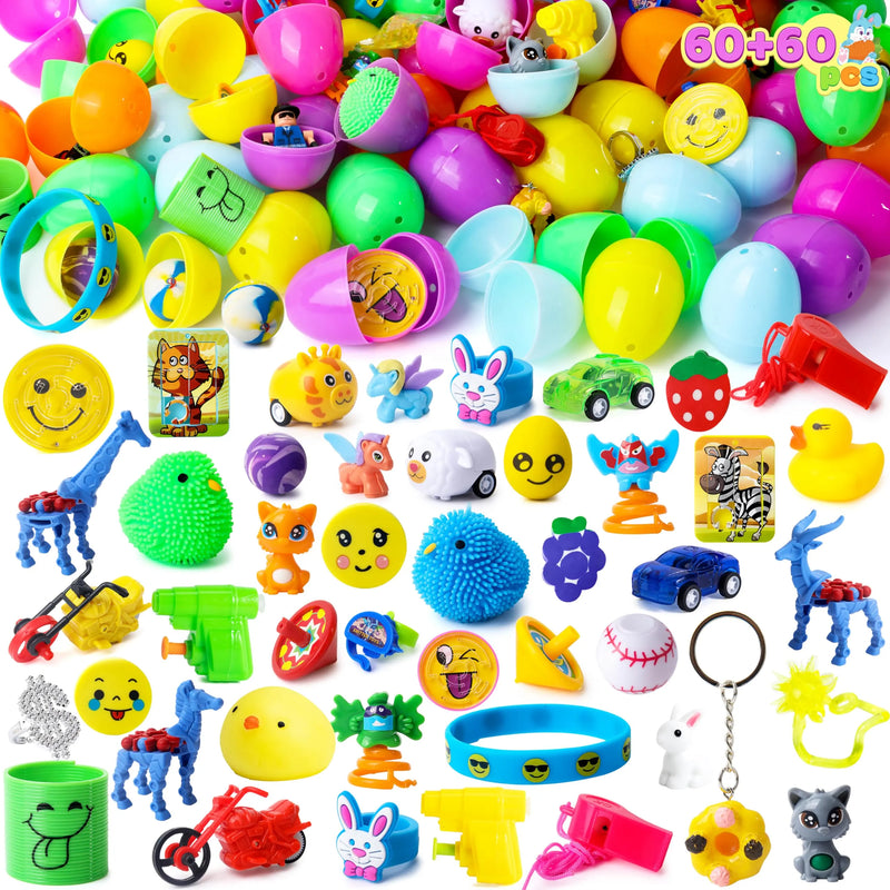 60Pcs 2.4in Easter Eggs with Toys Inside for Easter Egg Hunt
