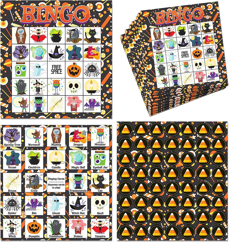 Halloween Themed Bingo Game Card, 28 Player