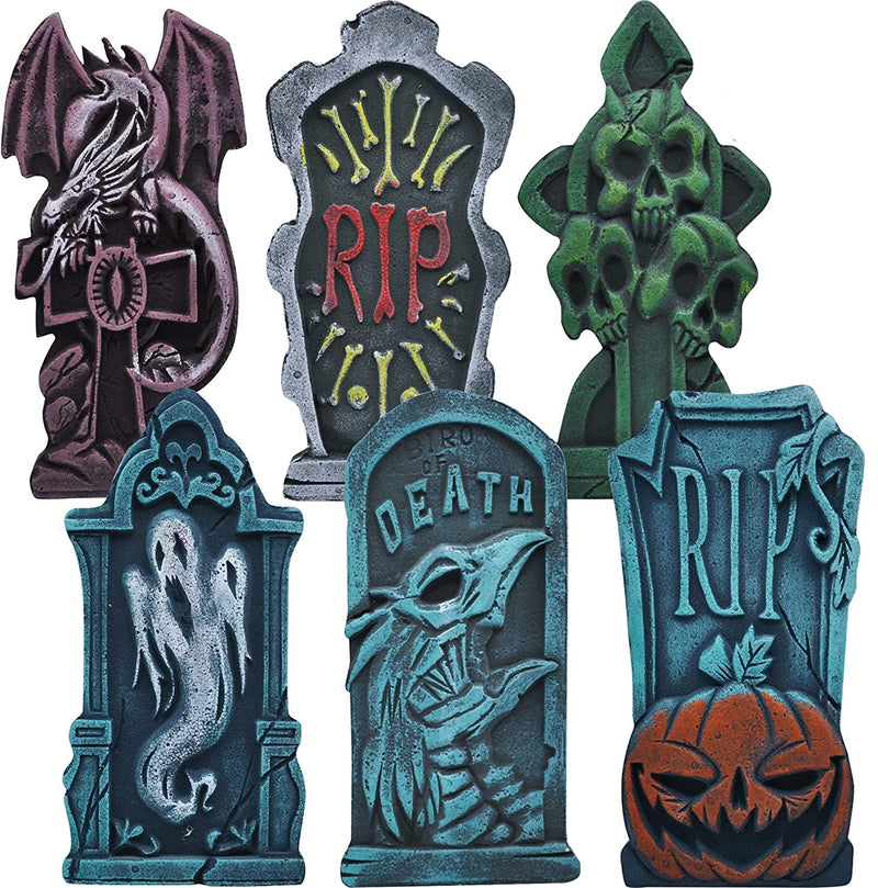 17in Halloween Foam Graveyard Tombstone, 6 Piece