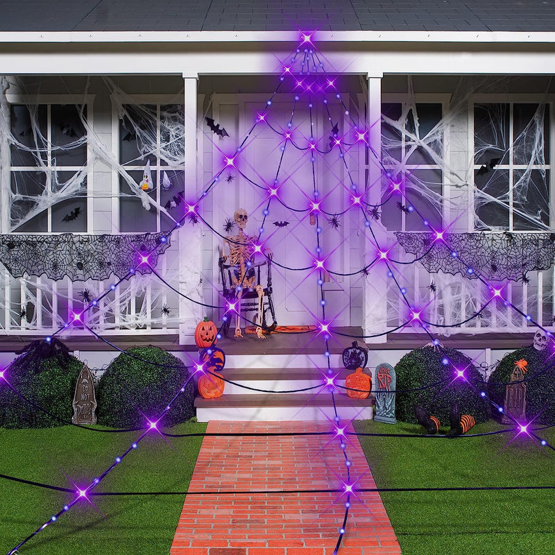 LED Tirangle Spider Web 15.7x19.7Ft