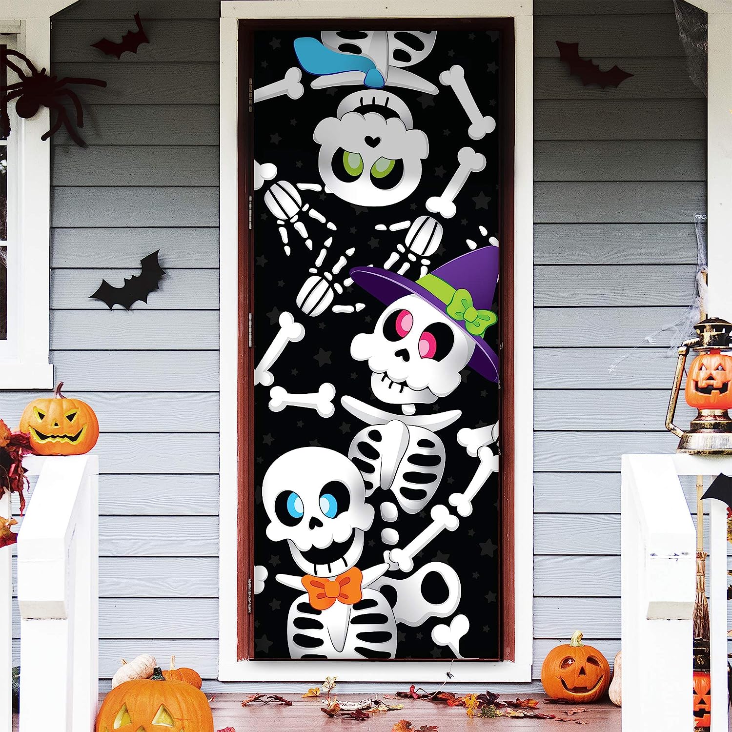 Cute Skeleton Family Door Cover