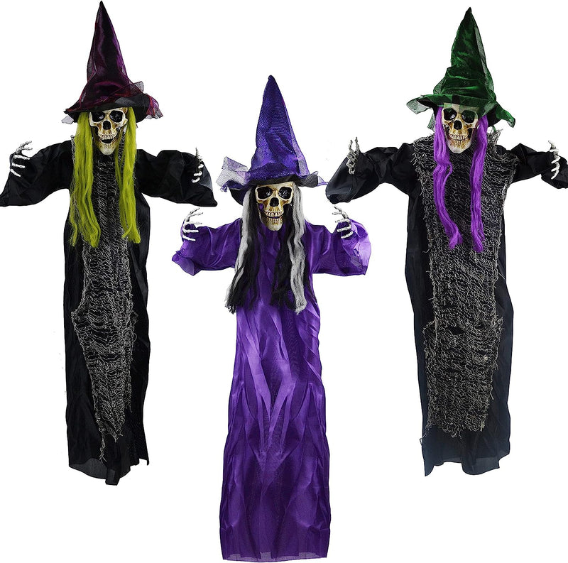 38.6in Halloween Hanging Witch Decoration, 3 Pack