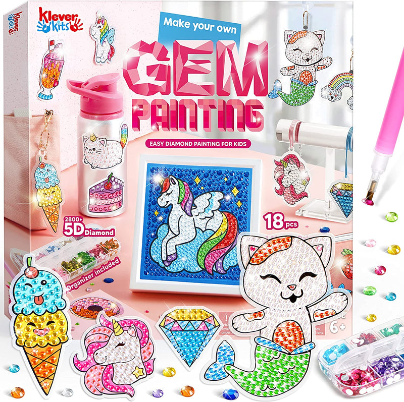 JOYIN 2 Pcs Decorate and Color Your Own Water Bottles with 10 Sheets  Adhesive Gem Stickers & Unicorn Stickers, and 8 Water Color Pens, Girls DIY  Art and Craft Kits 