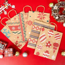 24 PCS Christmas Kraft Gift Bags Xmas Holiday Paper Goody Wrap Shopping Bags with Handles for Holiday Presents