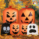 Halloween Plastic Leaves Bag for Yard, 6 Pcs