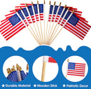 12 Pcs American Flags with Handheld Wooden Sticks, 10"