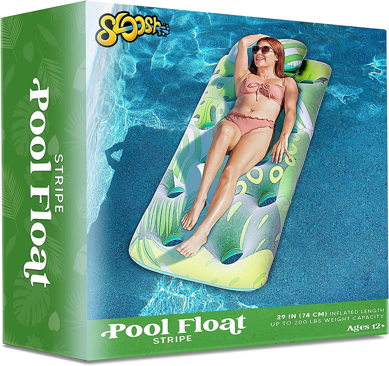 Sloosh 66in15 Pocket Inflatable Luxury Fabric Pool Float