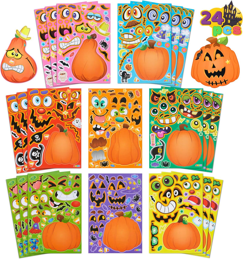 24 Pcs Halloween Pumpkin Decorating Stickers