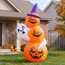 Joiedomi 6 Ft Inflatable Pumpkin with Witch Hat & Lights, Halloween Yard Decor