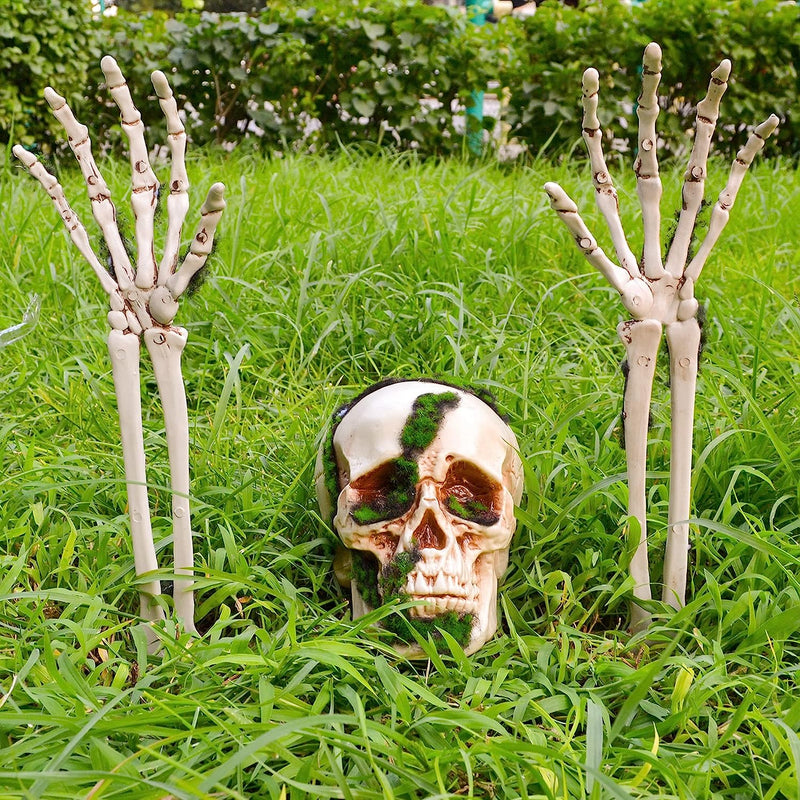 Skeleton Yard Stakes with Fake Moss