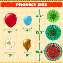 96Pcs Mexican Fiesta colorful Party Decoration Supplies with balloons
