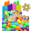 98 Pcs 2.3 Easter Eggs with 2 Golden Eggs, Plastic Eggs Fillable for Easter Eggs Hunt