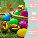 98 Pcs 2.3 Easter Eggs with 2 Golden Eggs, Plastic Eggs Fillable for Easter Eggs Hunt