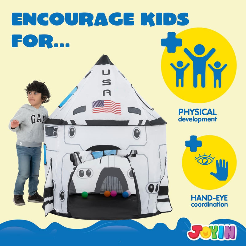 Kids Rocket Ship Play Tent Pop Up Play Tent