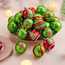 30 Pcs Red and Green Christmas Ball Ornaments Set, 2.36''