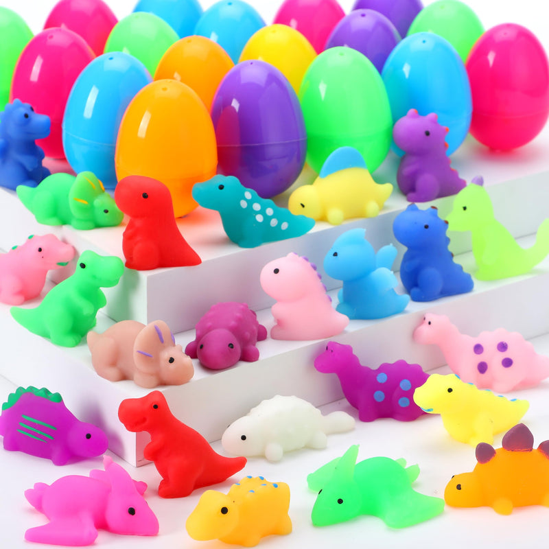 24 Pcs Easter Prefilled Eggs with Mochi Squishy Toys