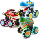 3 Pack Monster Truck Toy - Motion Activated Light Up Cars for Toddlers