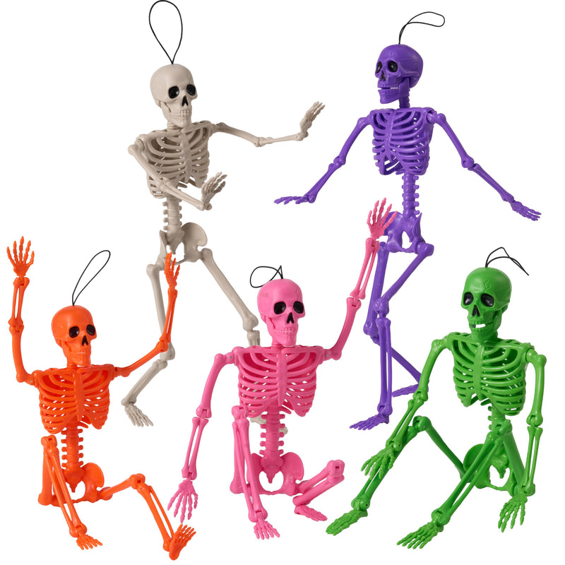 5 PCS Posable Halloween Skeleton Decor 16 Inches