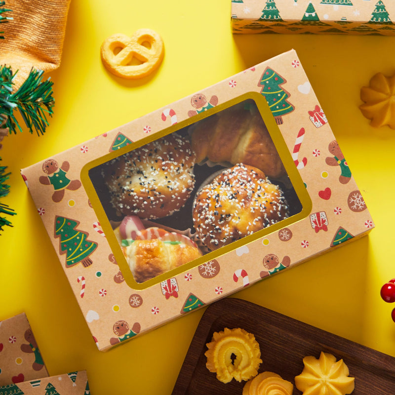 12 PCS Foiled Christmas Cookie Boxes for Gift Giving