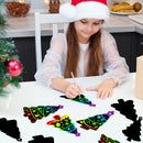72 Pcs Christmas Scratch Art Ornaments