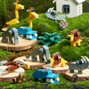 24 Packs Valentines Day Cards with Safari Animal Building Blocks for Gifts Party Favor