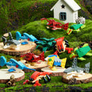 24 Packs Valentines Day Cards with Sea Animal Building Blocks for Gifts Party Favor