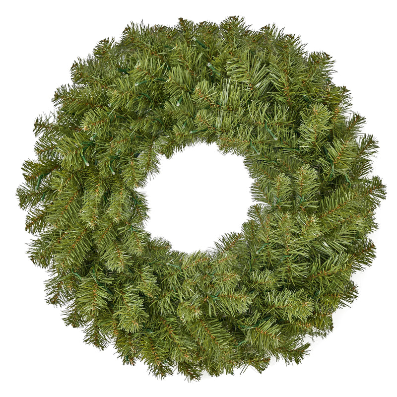 24'' Pre-Lit Christmas Wreath with Warm Lights