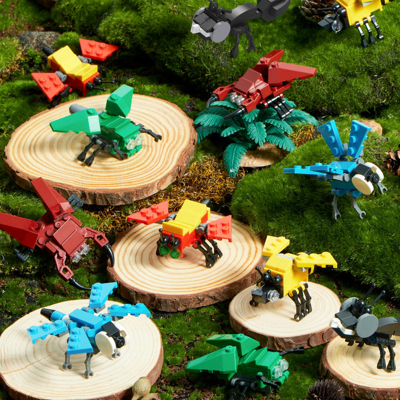 24 Packs Valentines Day Cards with Animal Building Blocks for Gifts Party Favor