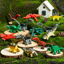 24 Packs Valentines Day Cards with Dinosaur Building Blocks for Gifts Party Favor