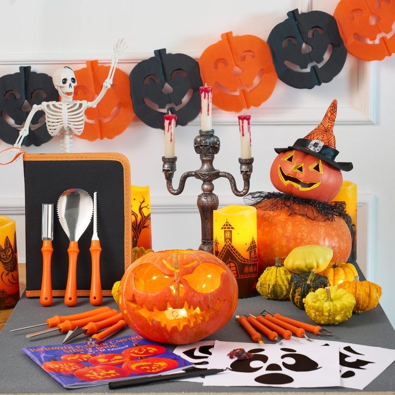 12 Pcs Halloween Pumpkin Carving Kit, Professional Carving Set with Handbag