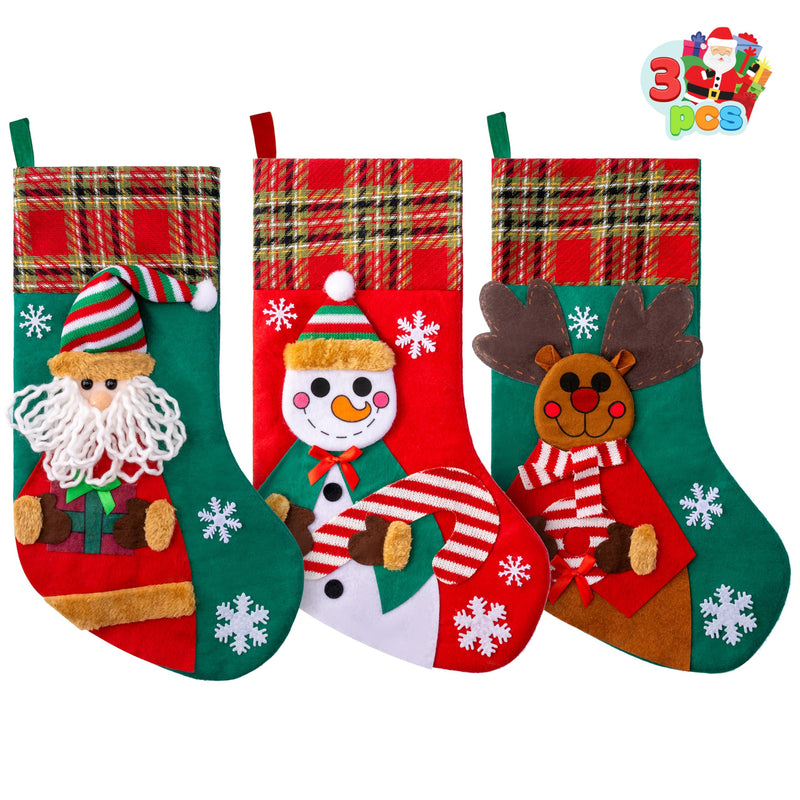 3 PCS 18" Christmas Stockings Set
