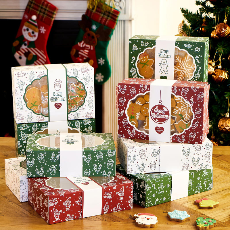 12PCS Christmas Cookie Boxes for Gift Giving