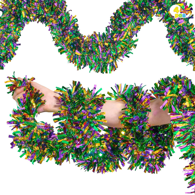 4 Pcs Mardi Gras Tinsel Garland