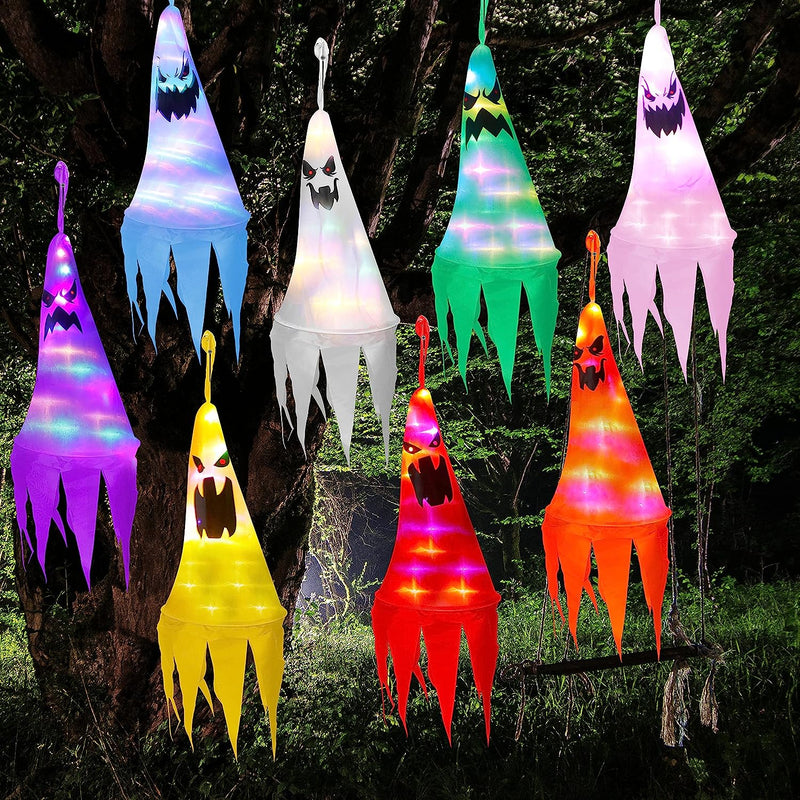 24" Light-up Hanging Ghost, 8 Pack