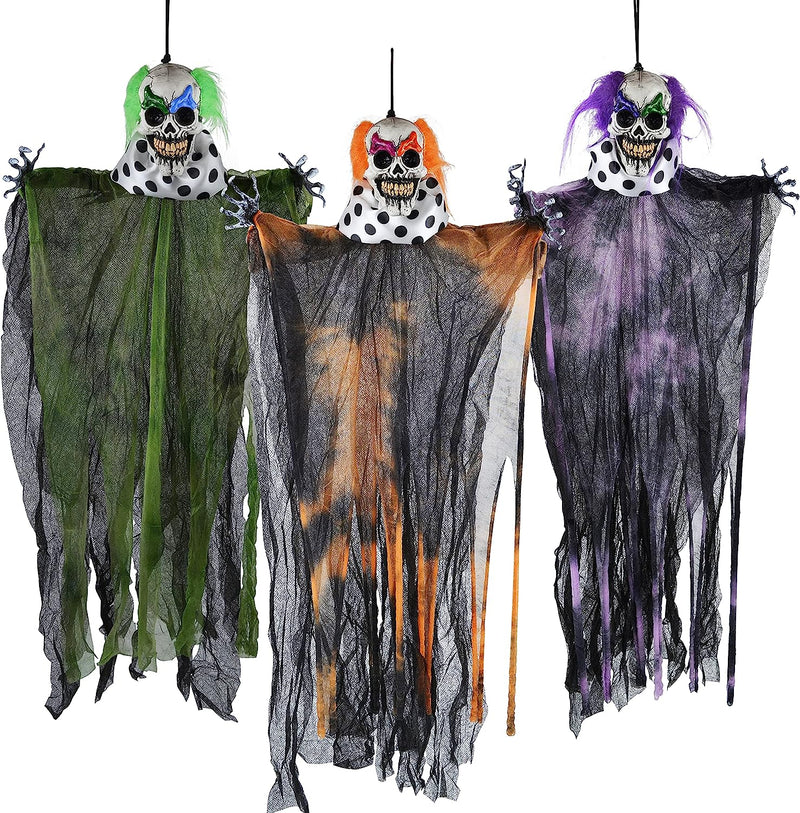 21.75in Spooky Hanging Clown, 3 Pack