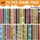 Halloween Themed Slap Bracelets, 72 Pcs
