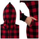 Adult Christmas Fleece Plaid Hoodie Full Zipper Pajamas