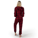 Adult Christmas Fleece Plaid Hoodie Full Zipper Pajamas