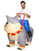 Adult Inflatable Bulldog Costume - Funny Halloween Ride-On
