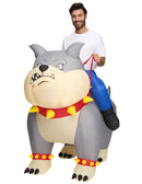 Ride-On Inflatable Bulldog Costume for Adults