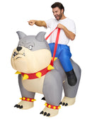 Ride-On Inflatable Bulldog Costume for Adults